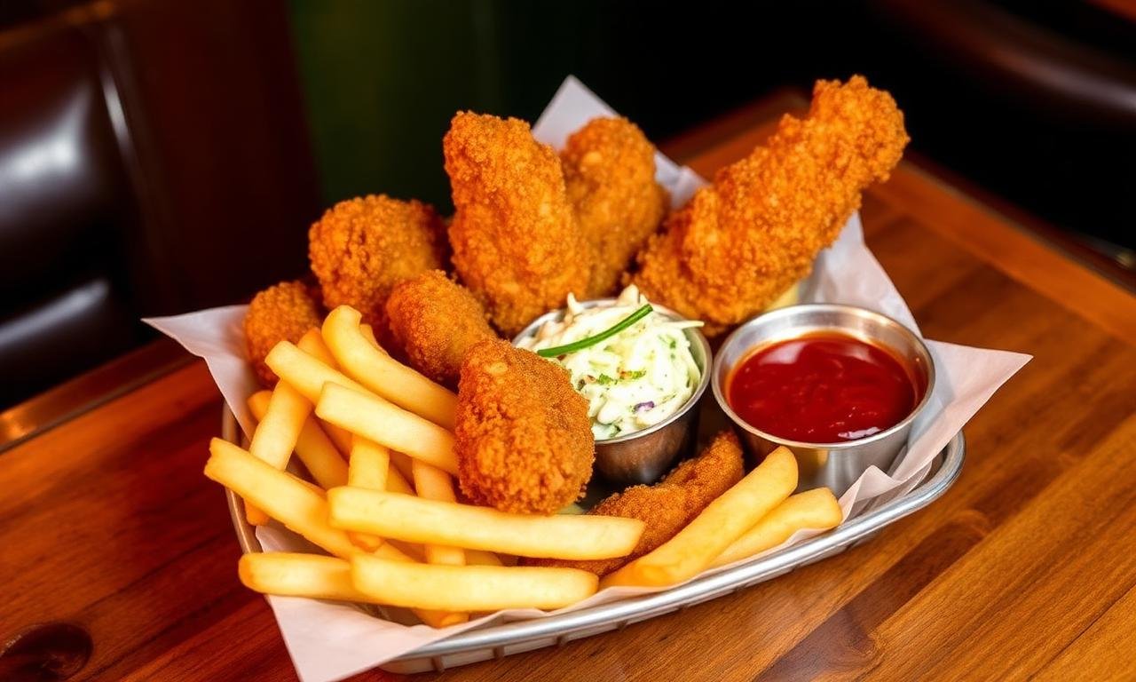 Wetherspoons boneless chicken basket - southern-fried strips and chicke