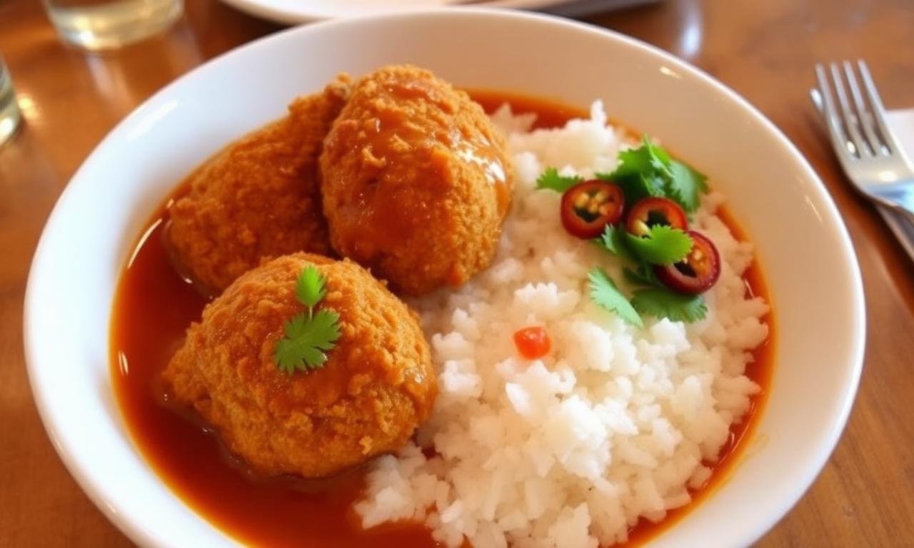 Wetherspoons katsu curry - breaded chicken with mild Japanese katsu sau