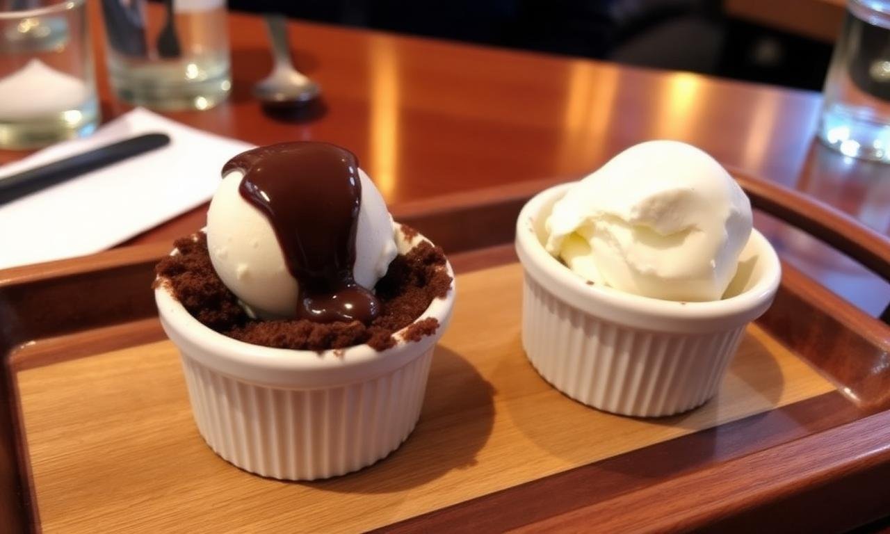 Wetherspoons mini desserts - mini brownie and cookie crunch ramekins, v