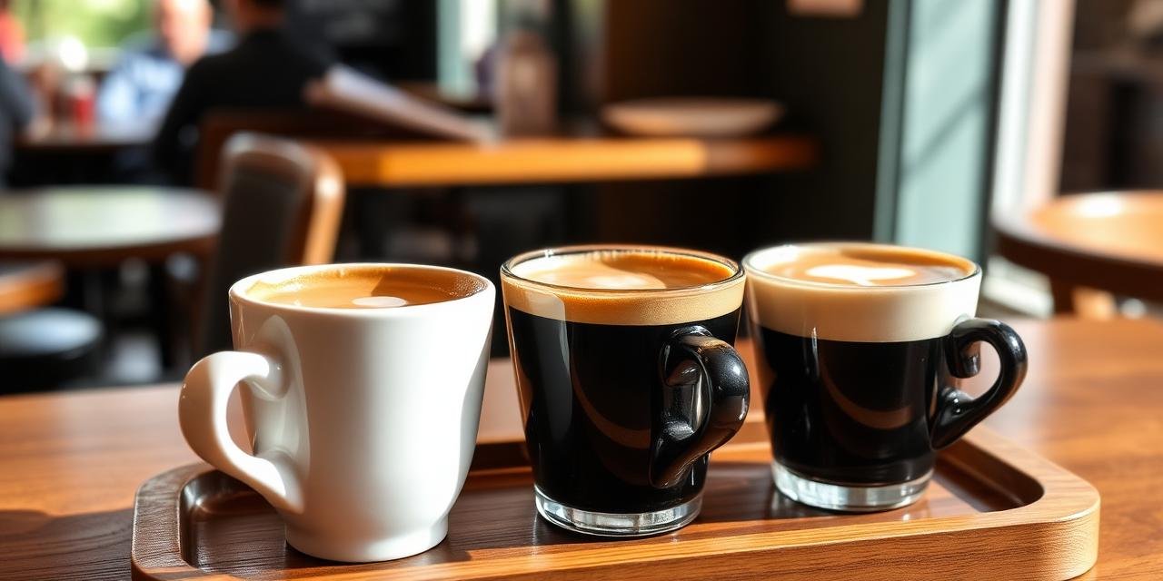 Row of Wetherspoons coffee drinks - flat white, latte, cappuccino in ce