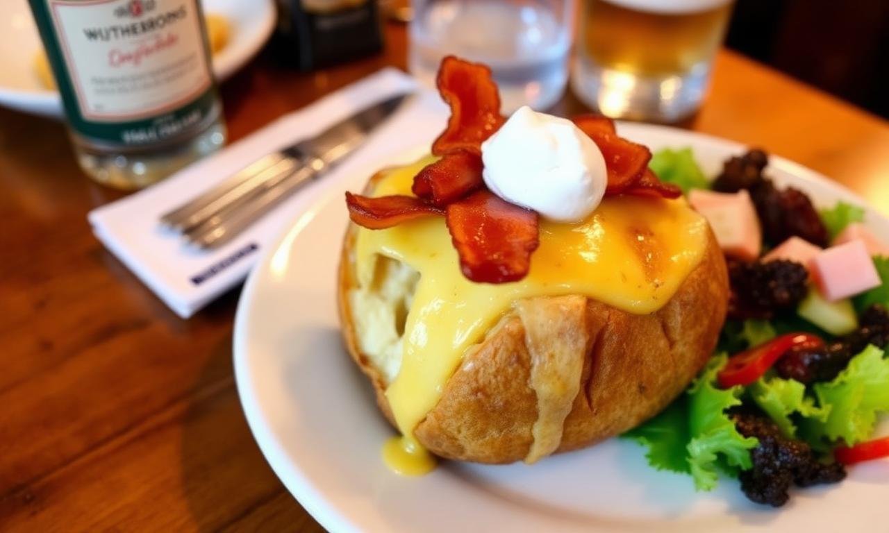 Wetherspoons Loaded Spud - large jacket potato loaded with garlic butte