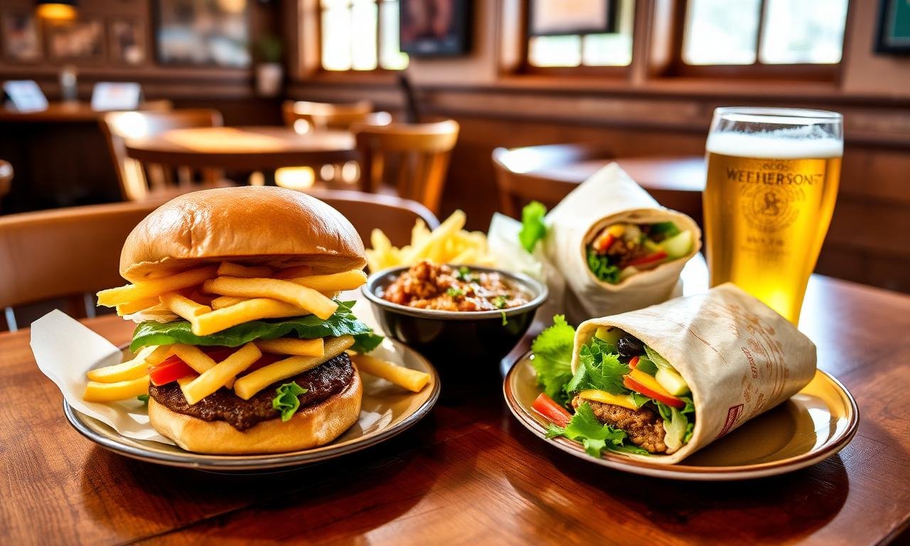 Wetherspoons lunch spread