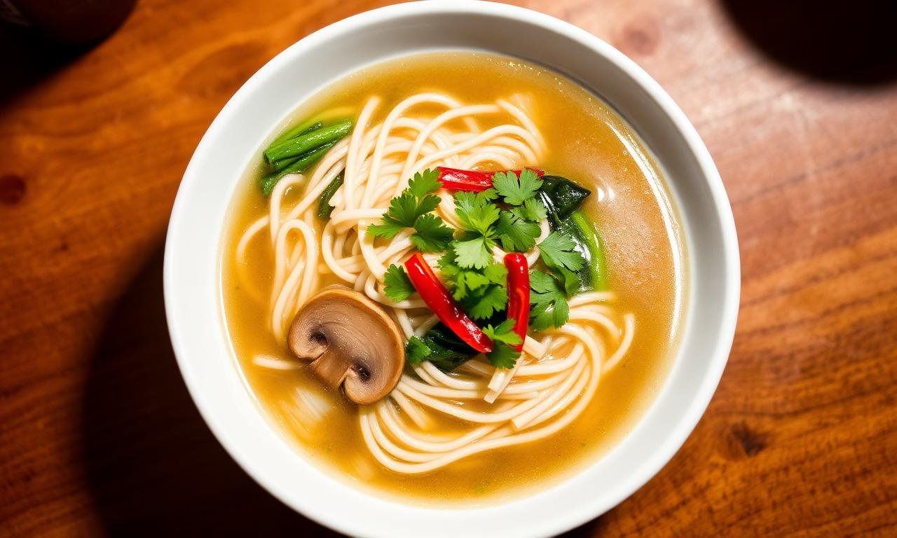 Wetherspoons ramen noodle bowl overhead