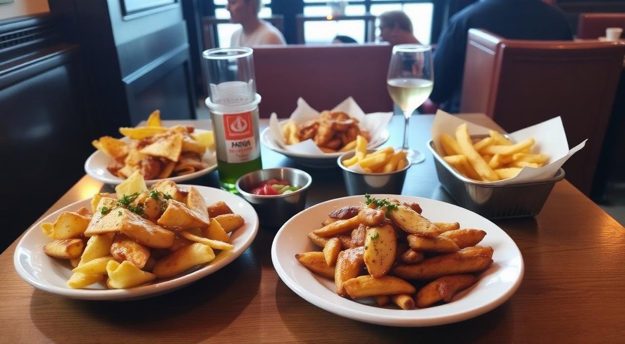Wetherspoons small plates spread - nachos, halloumi fries, loaded chips